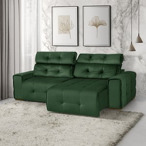 Sofá Retrátil e Reclinável Jaguar 2,90m - Fortbello Estofados:verde
