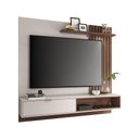 Ver imagem 1 de Home Suspenso Paolo 1.8 Ripado com Luminária e Prateleira para TV 65 Polegadas Off White/ Nogueira R