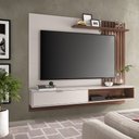 Ver imagem 2 de Home Suspenso Paolo 1.8 Ripado com Luminária e Prateleira para TV 65 Polegadas Off White/ Nogueira R