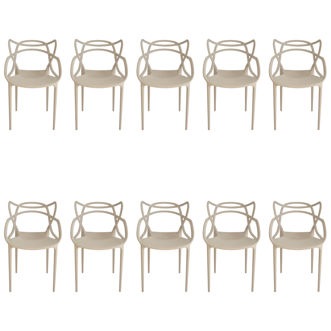 Cadeira Allegra Nude Top Chairs - kit com 10