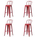 Ver imagem 1 de Kit 4 Banquetas Altas Anm6990b Iron Tolix Titan Anima Office Encosto Alto Vermelho