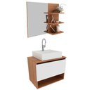 Ver imagem 1 de Conjunto Para Banheiro Com Cuba E Espelho Bn5 Amendoa Branco