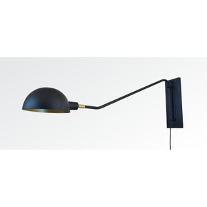 Arandela Articulada e Base Móvel - Cúpula 20cm:aluminio Escovado
