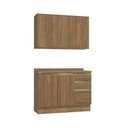 Ver imagem 2 de Armário de Cozinha Compacta 100% Mdf 120cm Nogueira Celeste Kappesberg