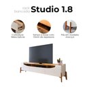Ver imagem 2 de Rack Bancada Ambiene Studio com Painel para Tv Loft 1.8 Off White Nature - Imcal