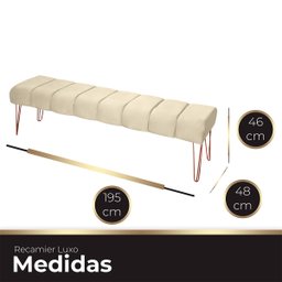 Recamier Estofada Casal King Size Luxo Veludo Bege Ateliê do Conforto Recamier Casal King Size Estof - 6