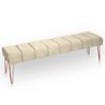 Recamier Estofada Casal King Size Luxo Veludo Bege Ateliê do Conforto Recamier Casal King Size Estof - 1