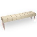 Ver imagem 1 de Recamier Estofada Casal King Size Luxo Veludo Bege Ateliê do Conforto Recamier Casal King Size Estof