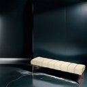 Ver imagem 2 de Recamier Estofada Casal King Size Luxo Veludo Bege Ateliê do Conforto Recamier Casal King Size Estof