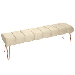 Recamier Estofada Casal King Size Luxo Veludo Bege Ateliê do Conforto Recamier Casal King Size Estof - 4