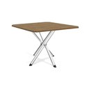 Ver imagem 1 de Mesa de Sala Jantar Volga C/ Tampo 90cm Cromada/nogueira - Kappesberg