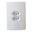 Ver imagem 1 de Espelho 4x2 Conjunto 2 Tomadas 10a ou 20a Margirius