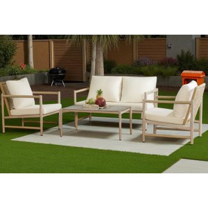 Conjunto de Àrea Externa Solari com 1 Sofá, 2 Poltronas 1 Mesa - Cinza