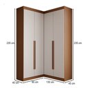 Ver imagem 2 de Guarda-Roupa Casal Modulado Viena 4 Portas 4 Gavetas Branco/Freijó - Panorama Móveis