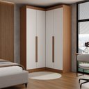 Ver imagem 3 de Guarda-Roupa Casal Modulado Viena 4 Portas 4 Gavetas Branco/Freijó - Panorama Móveis