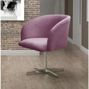 Ver imagem 5 de Poltrona Atenas Giratória de Metal Veludo Roxo 380 Bella Decor
