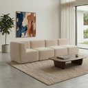 Ver imagem 1 de Sofá Modular Boucle Kit 4 Módulos Sofá Reto 3 Meios e 1 Canto Espuma Premium a Vácuo 3,08m - Bege