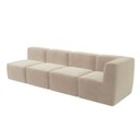 Ver imagem 3 de Sofá Modular Boucle Kit 4 Módulos Sofá Reto 3 Meios e 1 Canto Espuma Premium a Vácuo 3,08m - Bege