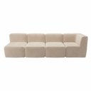 Ver imagem 5 de Sofá Modular Boucle Kit 4 Módulos Sofá Reto 3 Meios e 1 Canto Espuma Premium a Vácuo 3,08m - Bege