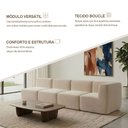 Ver imagem 2 de Sofá Modular Boucle Kit 4 Módulos Sofá Reto 3 Meios e 1 Canto Espuma Premium a Vácuo 3,08m - Bege