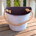 Ver imagem 3 de Balde Vaso Decorativo Enfeite Planta Arranjo Flores Kit 3PÇS