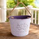 Ver imagem 2 de Balde Vaso Decorativo Enfeite Planta Arranjo Flores Kit 3PÇS