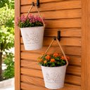 Ver imagem 4 de Balde Vaso Decorativo Enfeite Planta Arranjo Flores Kit 3PÇS