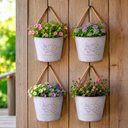 Ver imagem 5 de Balde Vaso Decorativo Enfeite Planta Arranjo Flores Kit 3PÇS