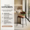 Ver imagem 2 de Banqueta Cozinha Alta com Encosto Industrial Preto Kit 2 Londres PU Nozes D03 - D’Rossi