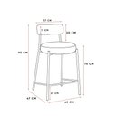 Ver imagem 7 de Kit 2 Banquetas com Encosto Conjunto Cozinha Alta Industrial e Apoio para Pés Preto Londres PU Nozes