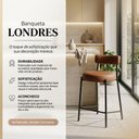 Ver imagem 4 de Kit 2 Banquetas com Encosto Conjunto Cozinha Alta Industrial e Apoio para Pés Preto Londres PU Nozes