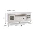 Ver imagem 4 de Rack para Sala com Pés Luis Xv 2 Portas 2 Gavetas e Nicho 60812 Hannover Linz Móveis - Laca Branco