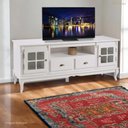 Ver imagem 1 de Rack para Sala com Pés Luis Xv 2 Portas 2 Gavetas e Nicho 60812 Hannover Linz Móveis - Laca Branco
