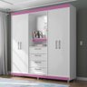 Guarda Roupas Casal Capela Com Espelho 4 Portas 4 Gavetas - 3