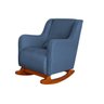 Poltrona de Amamentação C / Balanço Cadeira Descanso Aquila Linho Azul - 2