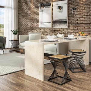 Banqueta/mesinha Oceam Classic Baixa 50cm em Metal Preto