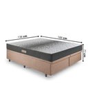Ver imagem 2 de Cama Baú Casal 138x188 Bipartido Linho Marrom com Dual Firm Espuma Ecoflex