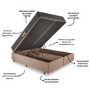Ver imagem 4 de Cama Baú Casal 138x188 Bipartido Linho Marrom com Dual Firm Espuma Ecoflex