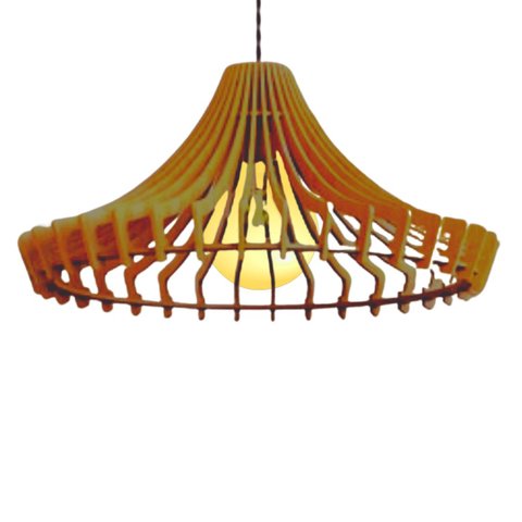 Luminária Teto tipo Pendente COLISEUM MDF - Completa - Cor: Marrom