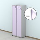 Ver mais imagens de Armário de Escritório 2 Portas com Chave e Prateleiras Reguláveis Aço Cinza/Lilas