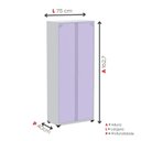 Ver imagem 3 de Armário de Escritório 2 Portas com Chave e Prateleiras Reguláveis Aço Cinza/Lilas