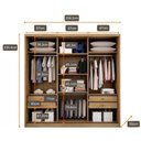 Ver imagem 2 de Guarda-roupa Casal 3 Portas 4 Gavetas Medelim Novo Horizonte Cor:cumaru / Fendi