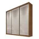 Ver imagem 1 de Guarda-roupa Casal 3 Portas 4 Gavetas Medelim Novo Horizonte Cor:cumaru / Fendi