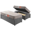 Ver imagem 1 de Cama Box Baú Solteiro: Colchão Espuma Paropas D45 Pasquale + Base Crc Suede Gray(88x188)
