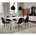 Ver imagem 1 de Mesa Sala de Jantar Industrial Branca 135x75 com 6 Cadeiras Pretas de Ferro Preto