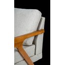 Ver imagem 6 de Kit 2 Poltronas Mona Luxo Madeira Maciça Linho Cinza para Sala de Estar Decorativa Moderna