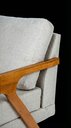 Ver imagem 6 de Kit 2 Poltronas Mona Luxo Madeira Maciça Linho Cinza para Sala de Estar Decorativa Moderna