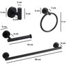 Kit Acessórios Banheiro 4 Peças Inox 304 Black B1011B Preto - 2