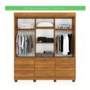 Ver imagem 3 de Guarda Roupa Londres 3 Portas 9 Gavetas com Espelho Benetil Móveis - Cinamomo/off