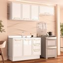 Ver imagem 1 de Cozinha Completa Amara 6 Portas 3 Gavetas 40250081 Branco - Politorno